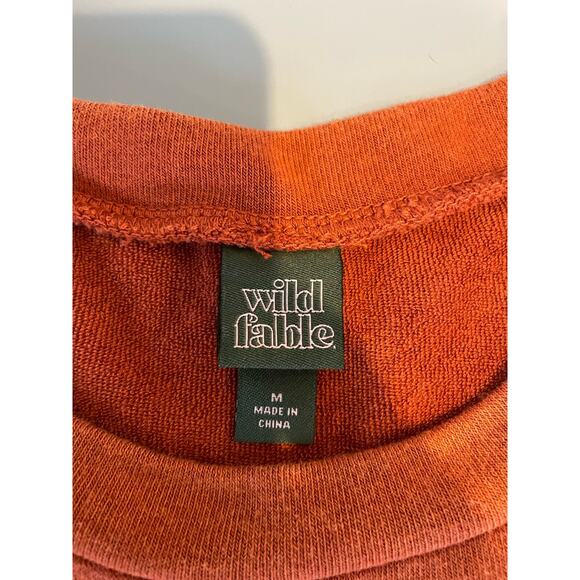 Wild Fable womens rust color sweatshirt tiered dress knee length size M - Picture 5 of 9
